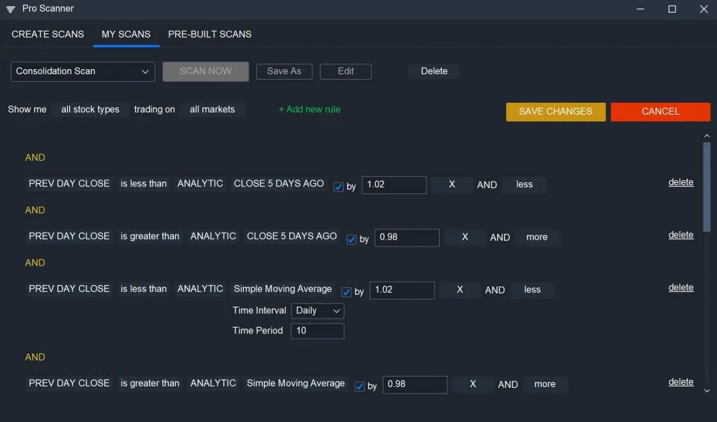 Scanz Customizations - Saved Scans