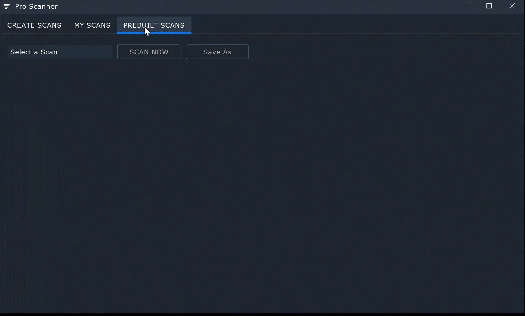 Stock scanning interface and filter settings