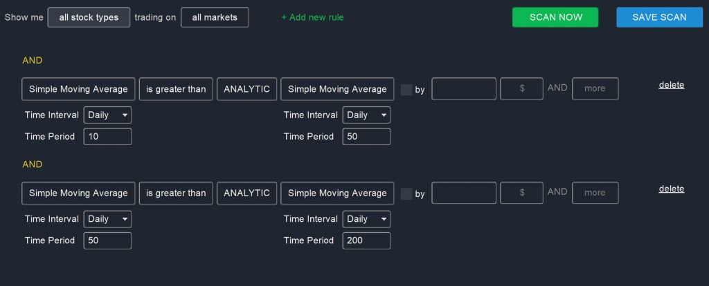 Filters Stacked Moving Average Scan