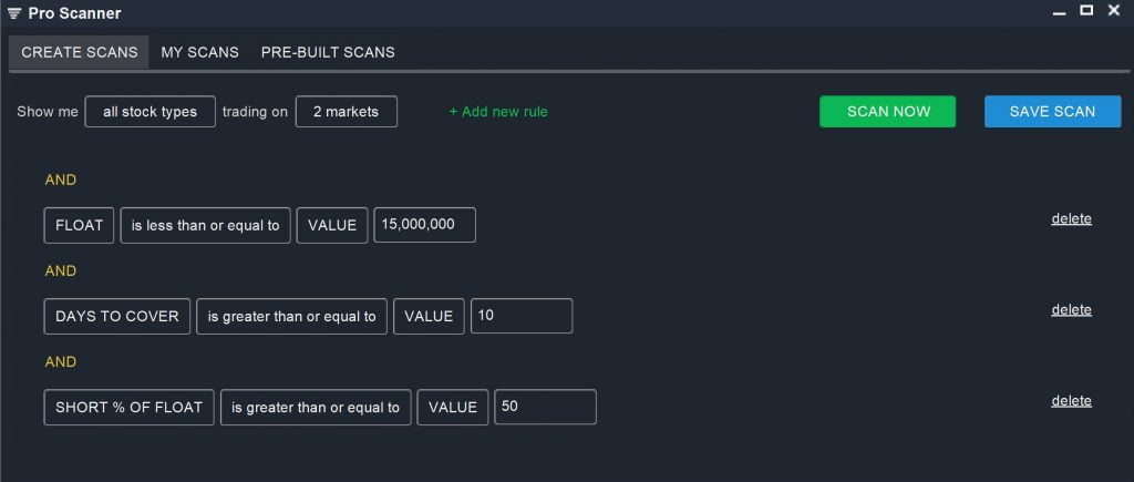 short squeeze screener