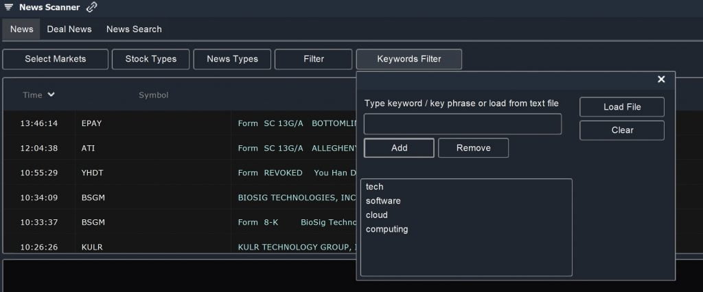 SEC - Keywords Filter