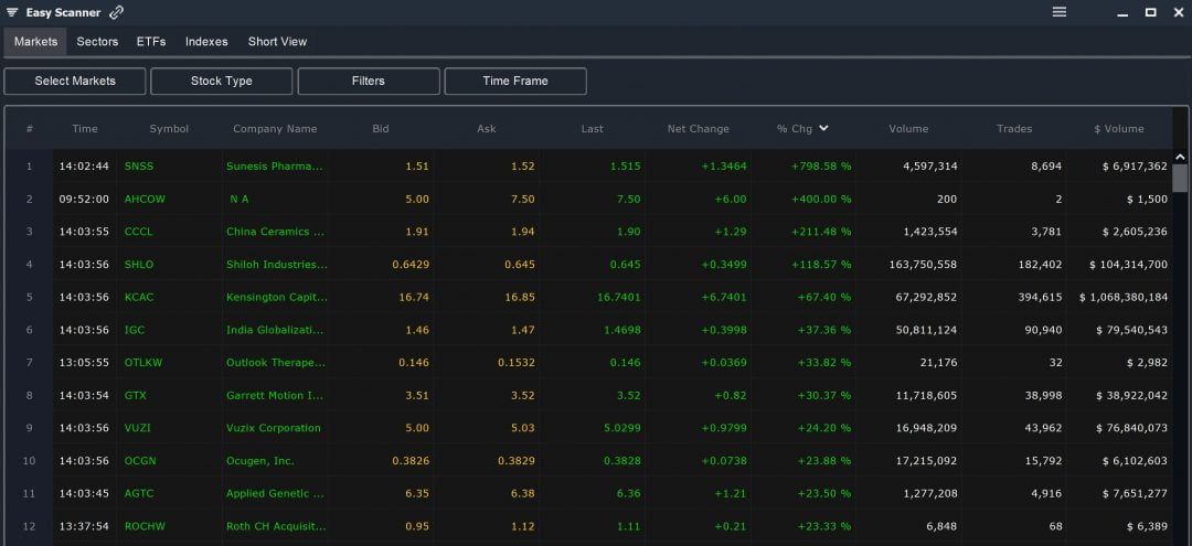 Customizable Stock Screener